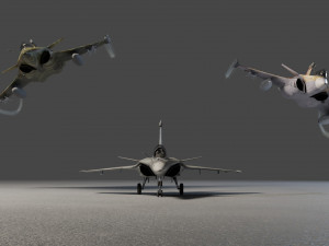 Dassault rafale lowpoly jet fighter 3D Model