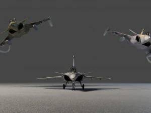 Dassault rafale lowpoly jet fighter 3D Model