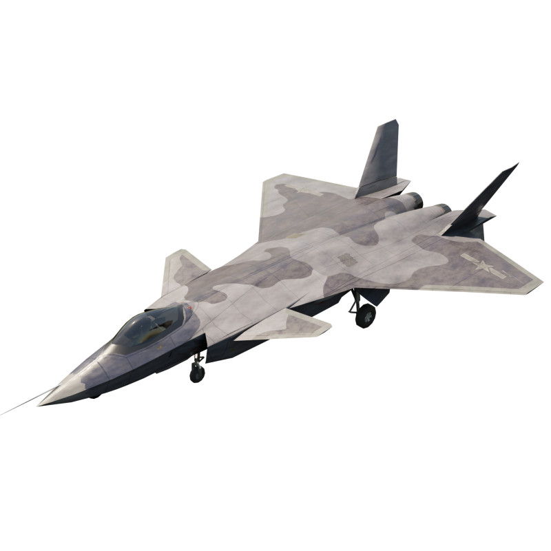 Chengdu j-20 mighty dragon lowpoly jet fighter Model 3D .c4d .max .obj .3ds .fbx .stl .blend 