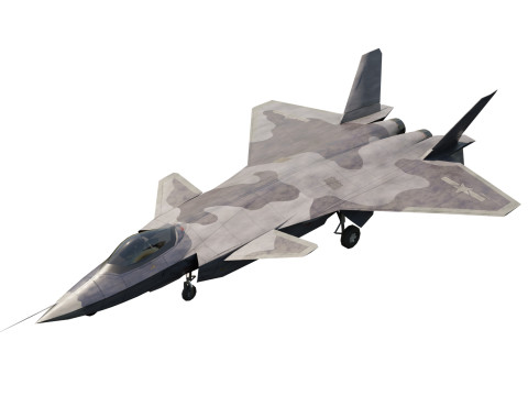 Chengdu j-20 mighty dragon lowpoly jet fighter 3D Model