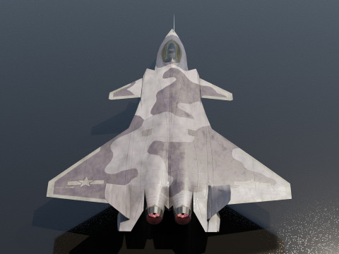 Chengdu j-20 mighty dragon lowpoly jet fighter Model 3D