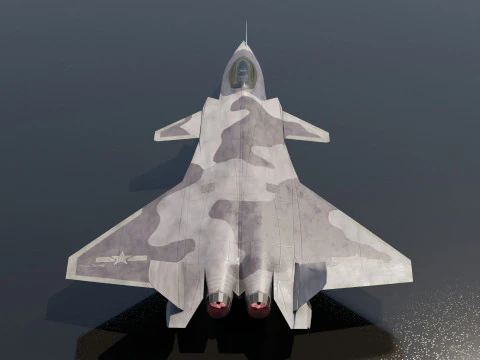 Chengdu j-20 mighty dragon lowpoly jet fighter 3D Model