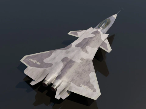 Chengdu j-20 mighty dragon lowpoly jet fighter 3D Model
