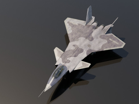Chengdu j-20 mighty dragon lowpoly jet fighter Model 3D