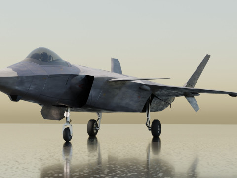Chengdu j-20 mighty dragon lowpoly jet fighter Model 3D