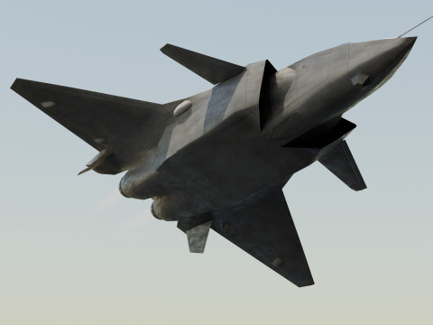 Chengdu j-20 mighty dragon lowpoly jet fighter Model 3D