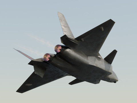Chengdu j-20 mighty dragon lowpoly jet fighter Model 3D