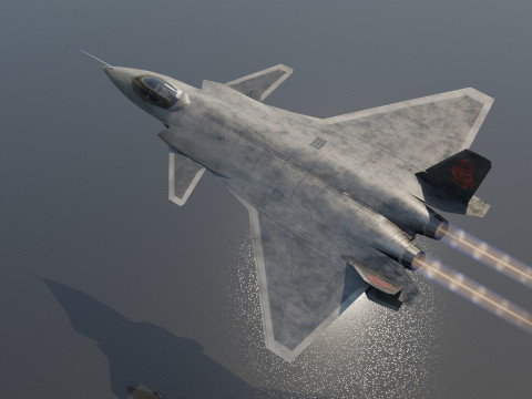 Chengdu j-20 mighty dragon lowpoly jet fighter Model 3D