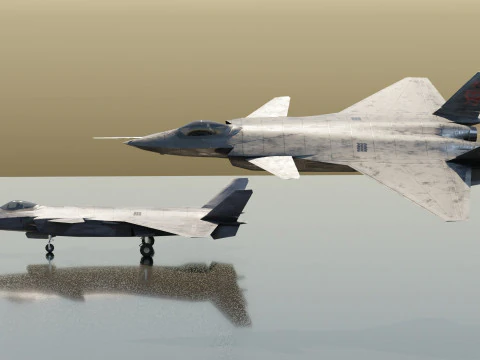 Chengdu j-20 mighty dragon lowpoly jet fighter 3D Model
