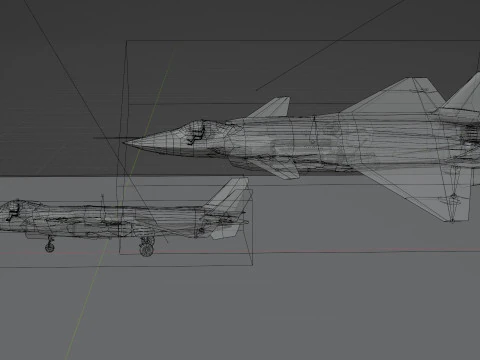 Chengdu j-20 mighty dragon lowpoly jet fighter 3D Model