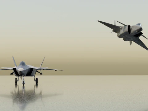 Chengdu j-20 mighty dragon lowpoly jet fighter 3D Model
