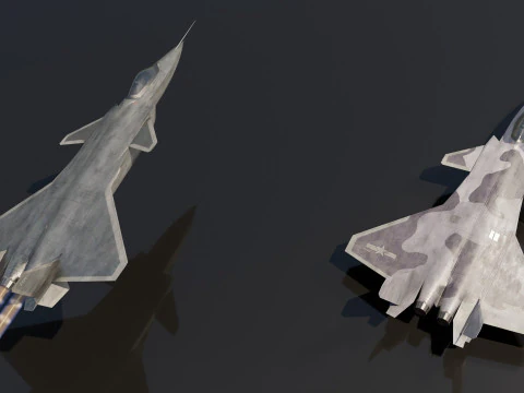 Chengdu j-20 mighty dragon lowpoly jet fighter 3D Model