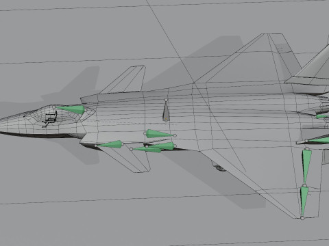 Chengdu j-20 mighty dragon lowpoly jet fighter Model 3D
