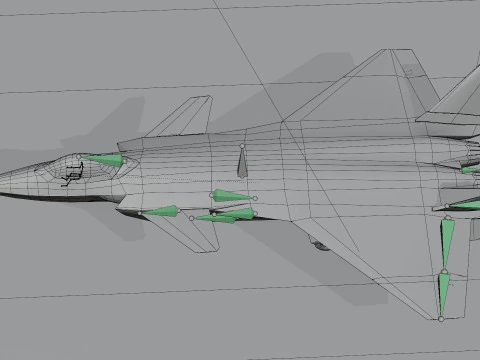 Chengdu j-20 mighty dragon lowpoly jet fighter 3D Model