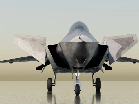 Chengdu j-20 mighty dragon lowpoly jet fighter 3D Model