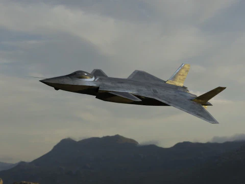Chengdu j-20 mighty dragon lowpoly jet fighter 3D Model