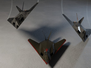 Lockheed F-117 Nighthawk lowpoly stealth bomber 3D-Modell