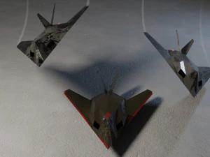 Lockheed F-117 Nighthawk lowpoly stealth bomber 3D Model