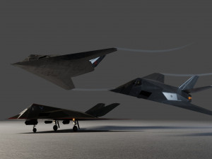 Lockheed F-117 Nighthawk lowpoly stealth bomber 3D-Modell
