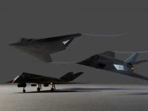 Lockheed F-117 Nighthawk lowpoly stealth bomber 3D Model