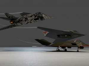 Lockheed F-117 Nighthawk lowpoly stealth bomber 3D Model