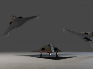 Lockheed F-117 Nighthawk lowpoly stealth bomber 3D Model