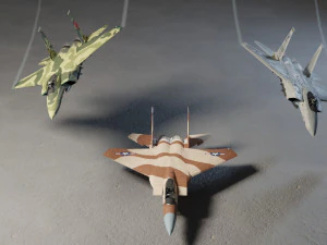 Mcdonell douglass f-15 eagle lowpoly jet fighter 3D Model