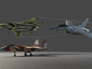 Mcdonell douglass f-15 eagle lowpoly jet fighter Modèle 3D