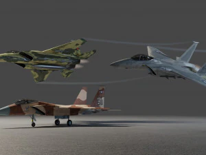 Mcdonell douglass f-15 eagle lowpoly jet fighter 3D Model