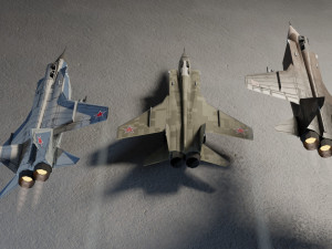 MIG-31 Foxhound lowpoly jet fighter Modelo 3D
