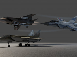 MIG-31 Foxhound lowpoly jet fighter Modelo 3D