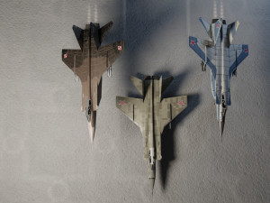 MIG-31 Foxhound lowpoly jet fighter Modelo 3D