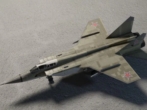MIG-31 Foxhound lowpoly jet fighter 3D Model