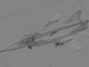 MIG-31 Foxhound lowpoly jet fighter 3D Model