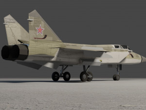 MIG-31 Foxhound lowpoly jet fighter Modelo 3D
