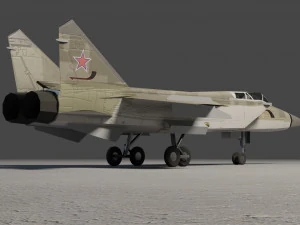 MIG-31 Foxhound lowpoly jet fighter 3D Model