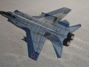 MIG-31 Foxhound lowpoly jet fighter 3D Model