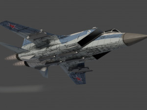 MIG-31 Foxhound lowpoly jet fighter Modelo 3D