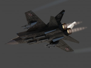 MIG-31 Foxhound lowpoly jet fighter Modelo 3D