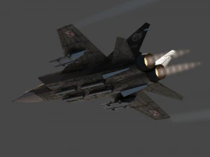 MIG-31 Foxhound lowpoly jet fighter 3D Model