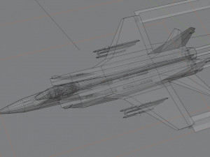 MIG-31 Foxhound lowpoly jet fighter Modelo 3D