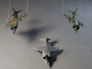 Caccia a reazione lowpoly Hawker Harrier Modello 3D