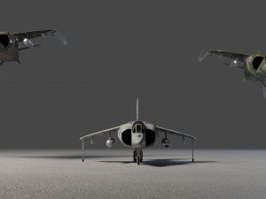 Hawker harrier lowpoly jet fighter Modelo 3D