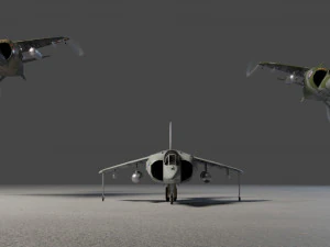 Caccia a reazione lowpoly Hawker Harrier Modello 3D