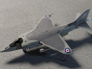 Hawker harrier lowpoly jet fighter Modelo 3D