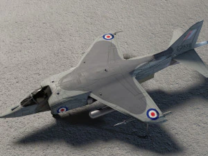 Caccia a reazione lowpoly Hawker Harrier Modello 3D