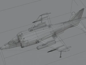 Caccia a reazione lowpoly Hawker Harrier Modello 3D