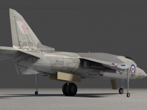 Hawker harrier lowpoly jet fighter Modelo 3D