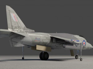 Caccia a reazione lowpoly Hawker Harrier Modello 3D
