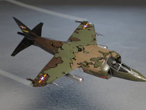 Caccia a reazione lowpoly Hawker Harrier Modello 3D